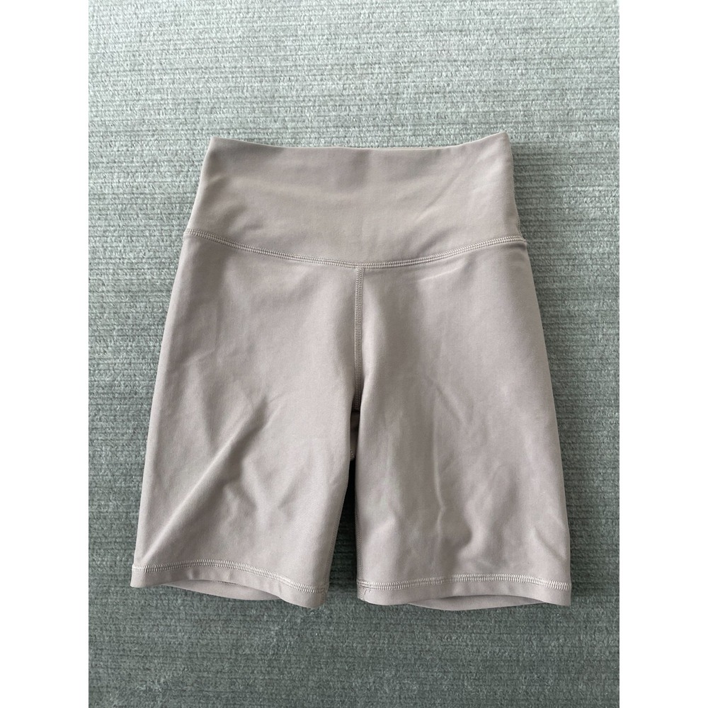 YPB‎ Bike Shorts Women S Taupe 7"  Yoga Running Athleisure Hiking High Rise